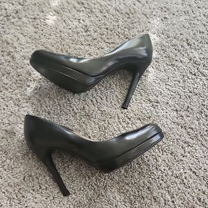 LK Bennett Black Patent Platform Stiletto Pumps 38.5